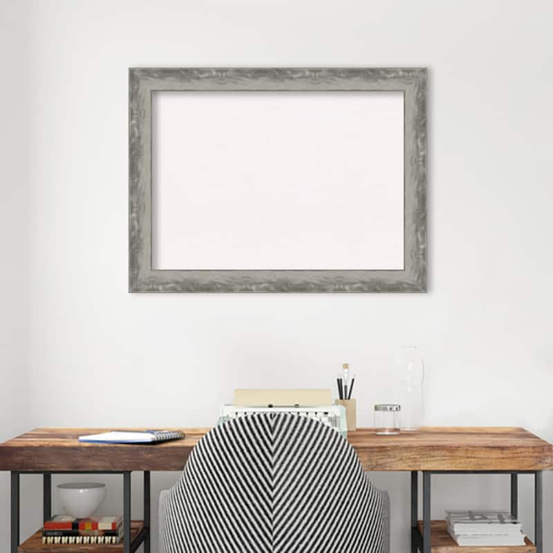 Waveline Silver Narrow Framed White Corkboard Bulletin Board
