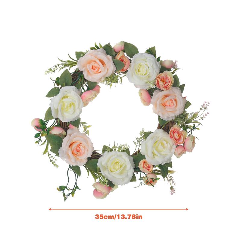 Artificial Flower Wreath, Handmade Floral,Artificial Simulation Rose