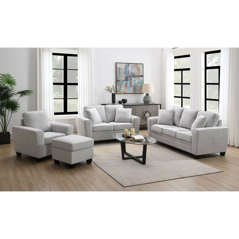 Ashbury 64" Loveseat with 2 Pillows, Soft Fray Chenille