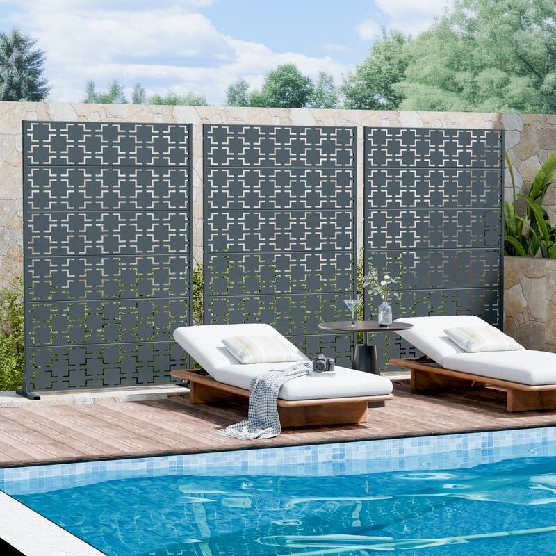 6 ft. H x 4 ft. Metal Privacy Screen Free Standing