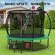preview thumbnail 14 of 20, 10 ft. Round Outdoor Trampoline with Basketball Hoop, Enclosure Net and Ladder