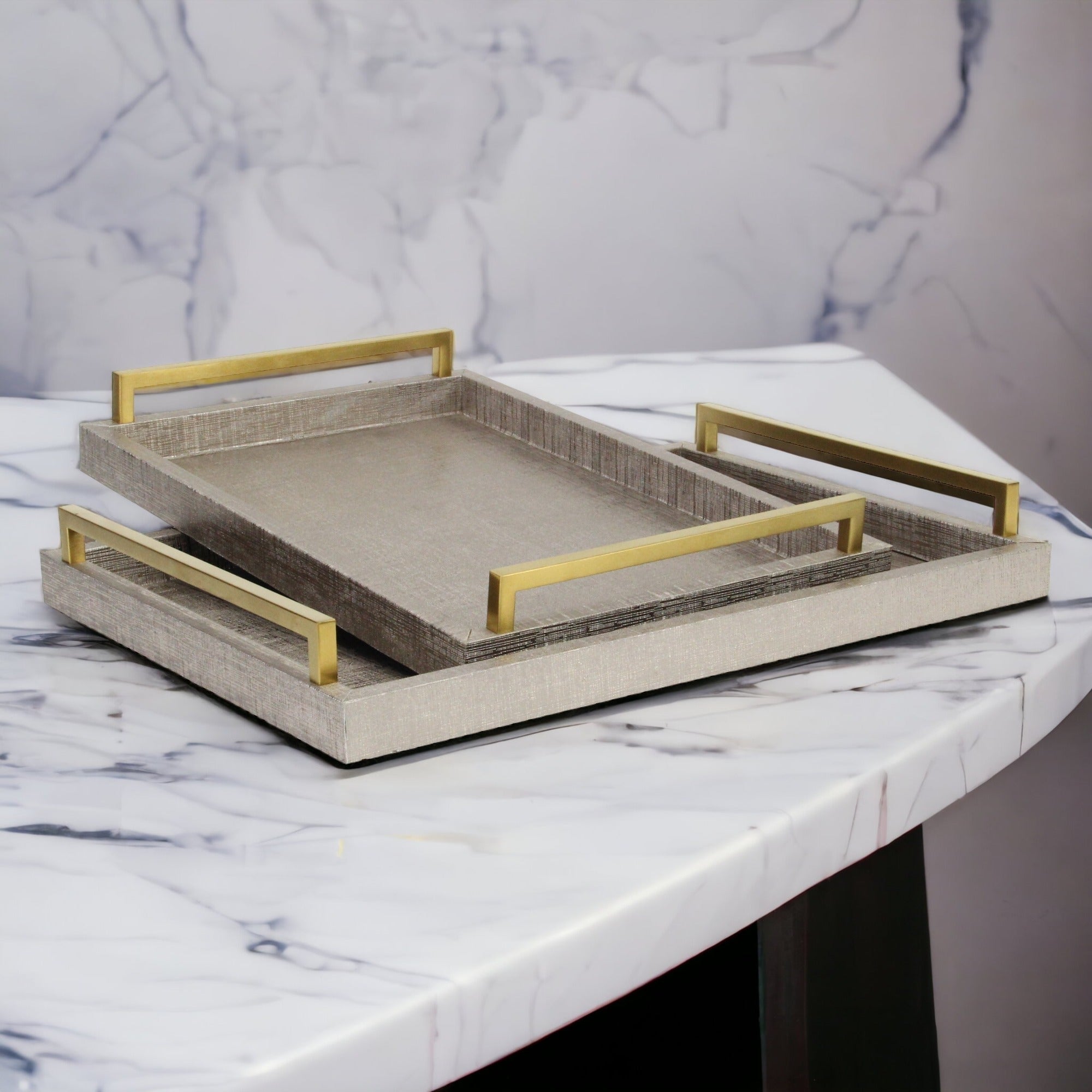 Lusan Black Vinyl Tray Set