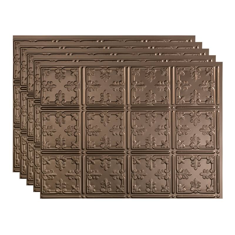 FASÄDE Traditional Style 10 Decorative Vinyl Backsplash Panel - 5 Pack - Argent Bronze
