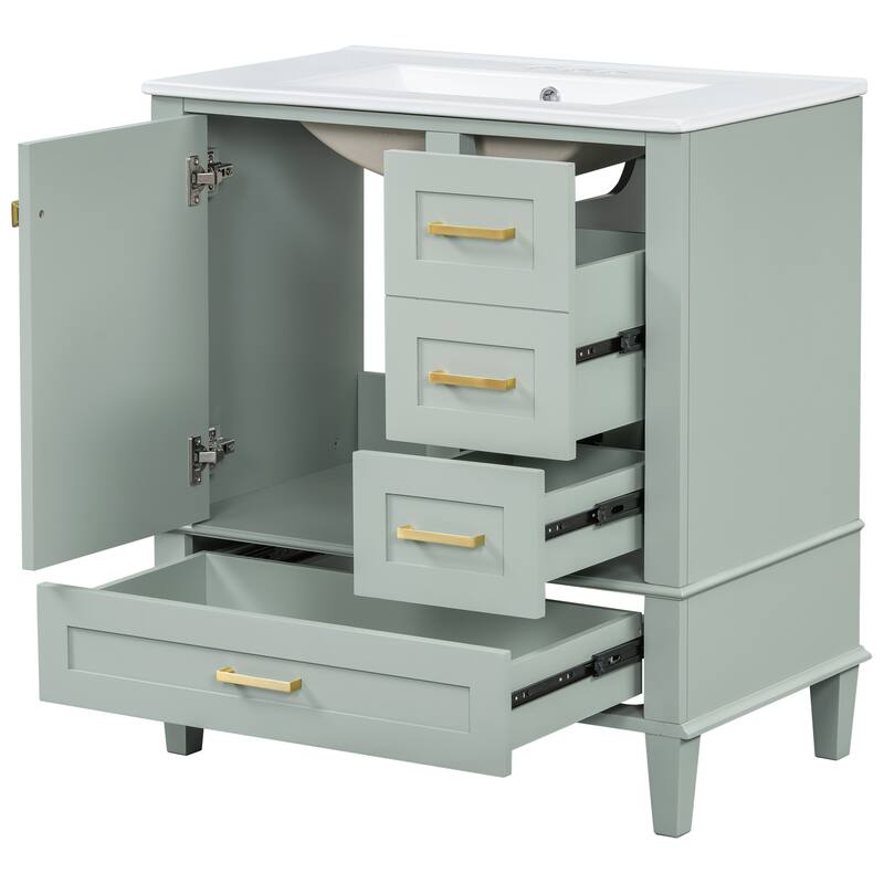 30" Bathroom Vanity with Sink Combo Set, Soft Closing Door & 3 Drawers