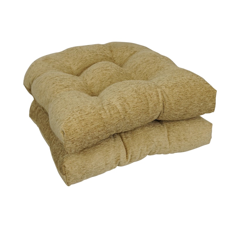19-inch Rounded Back Jacquard Chenille Chair Cushion - 19 x 19 - Hawthorne Multi - Set of 2