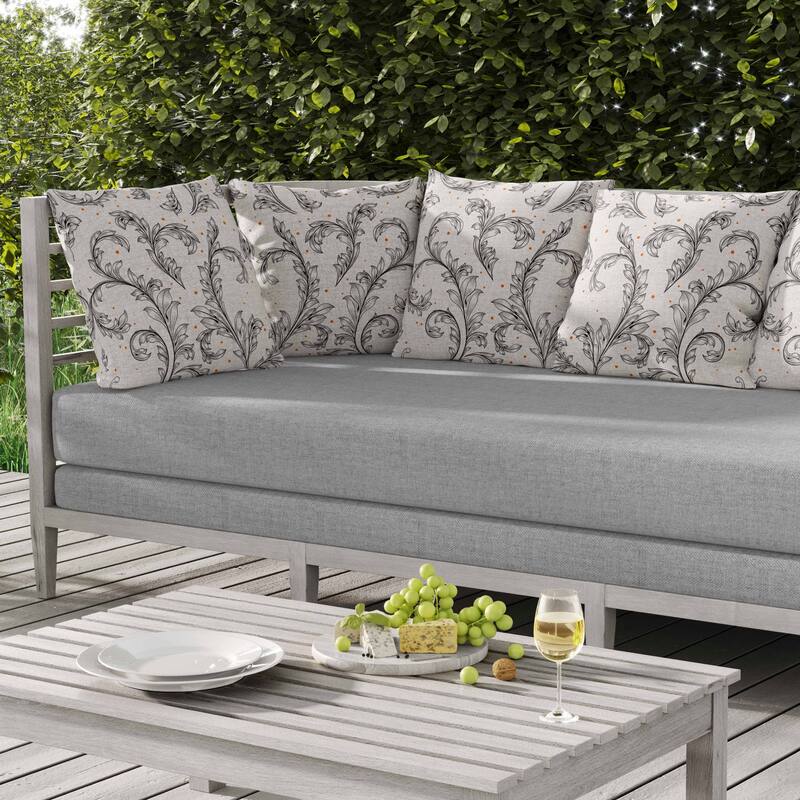 Petal Perfection Indoor/Outdoor Reversible Throw Pillow White and Black