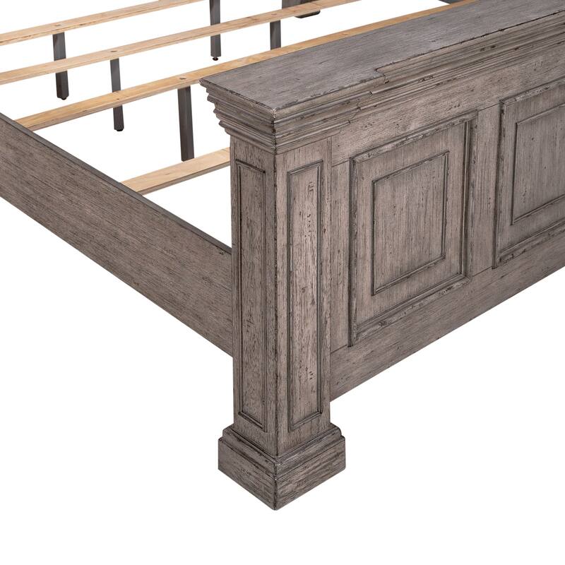 Big Valley Graystone Panel Bed, Dresser & Mirror Set
