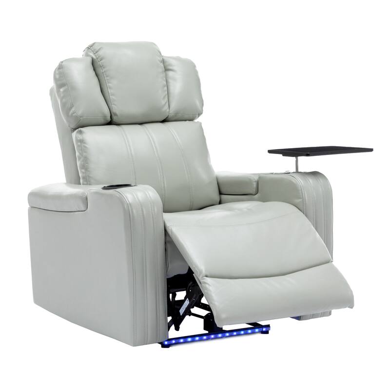 Power Recliner Individual Seat Home Theater Recliner with Cooling Cup Holder, Bluetooth Speaker, LED Lights, USB Ports