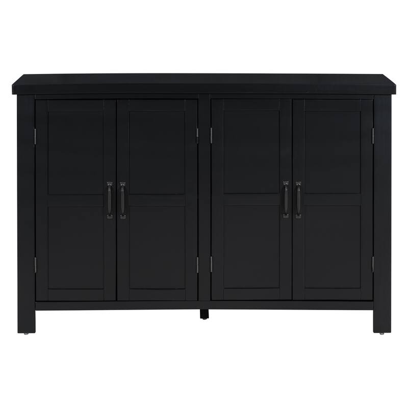 4-Door Wooden Sideboard Cabinet, Large Capacity Kitchen Buffet Cabinet, Entryway Table with Adjustable Shelves