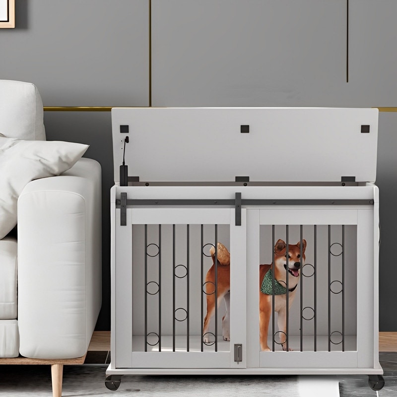 Barn door dog crate cheap
