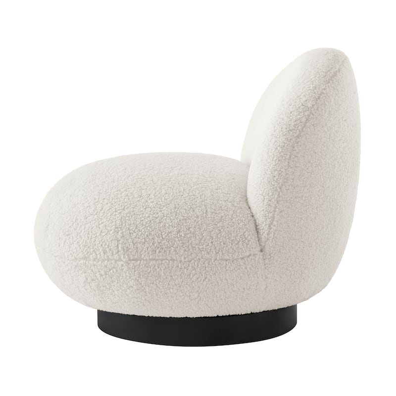 NPD Furniture Zolia Faux Shearling Swivel Accent Chair