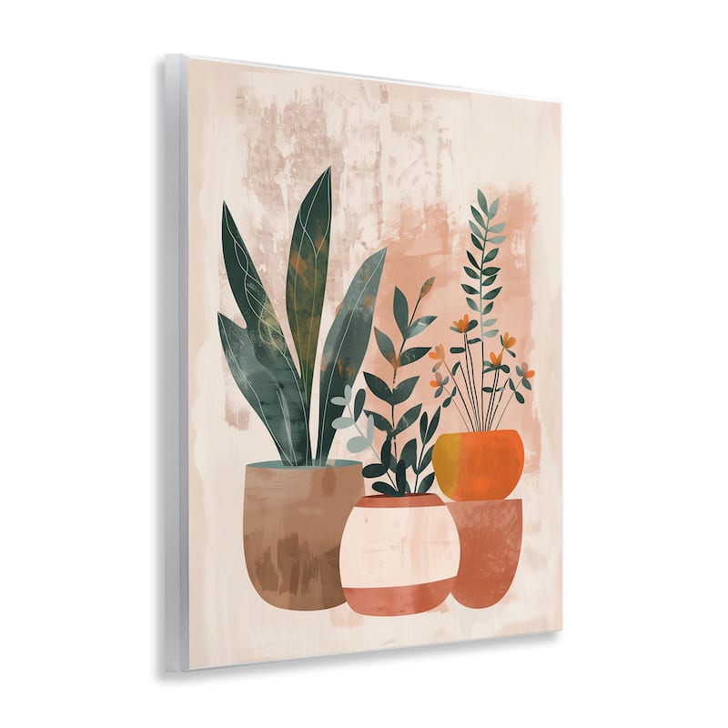 Stupell Earthy Boho Potted Plants Wall Plaque Art Design By LSR Creative Studio