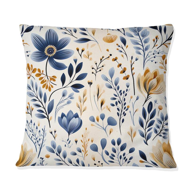 Designart "Moroccan Influence Floral Botanics II" Floral Printed Throw Pillow