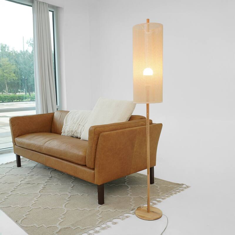 Height Floor Lamp, Modern Standing Light for Living Room, Bedroom & Study Area Lighting, Floor Lamp - Oak and Natural 110-120V