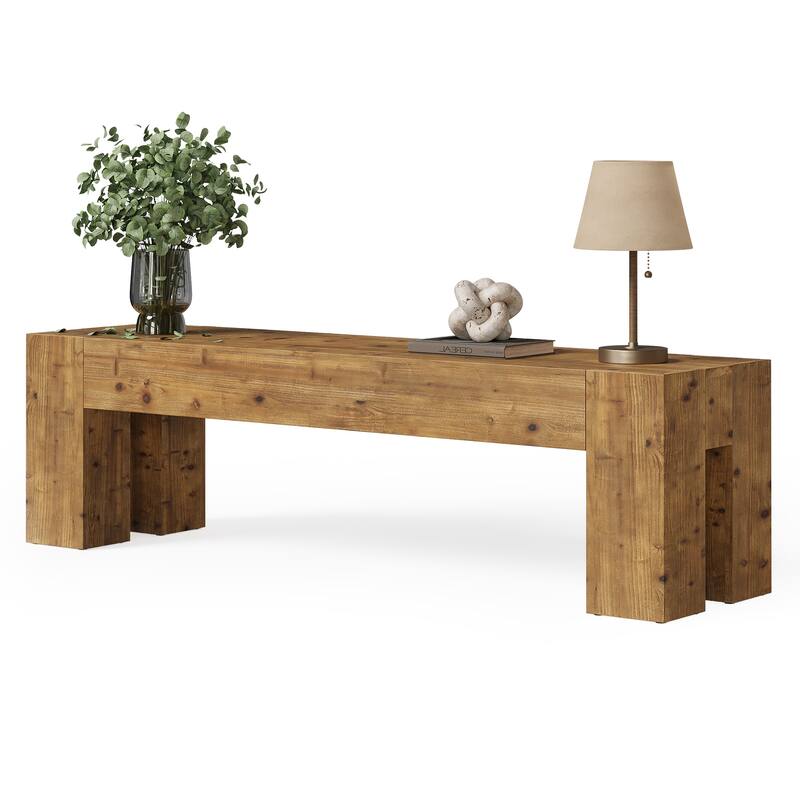 Solid Wood TV Stand, 63" Extra Long Media TV Consoles Table for Living Room Gaming Entertainment Center for TVs up to 75 Inches