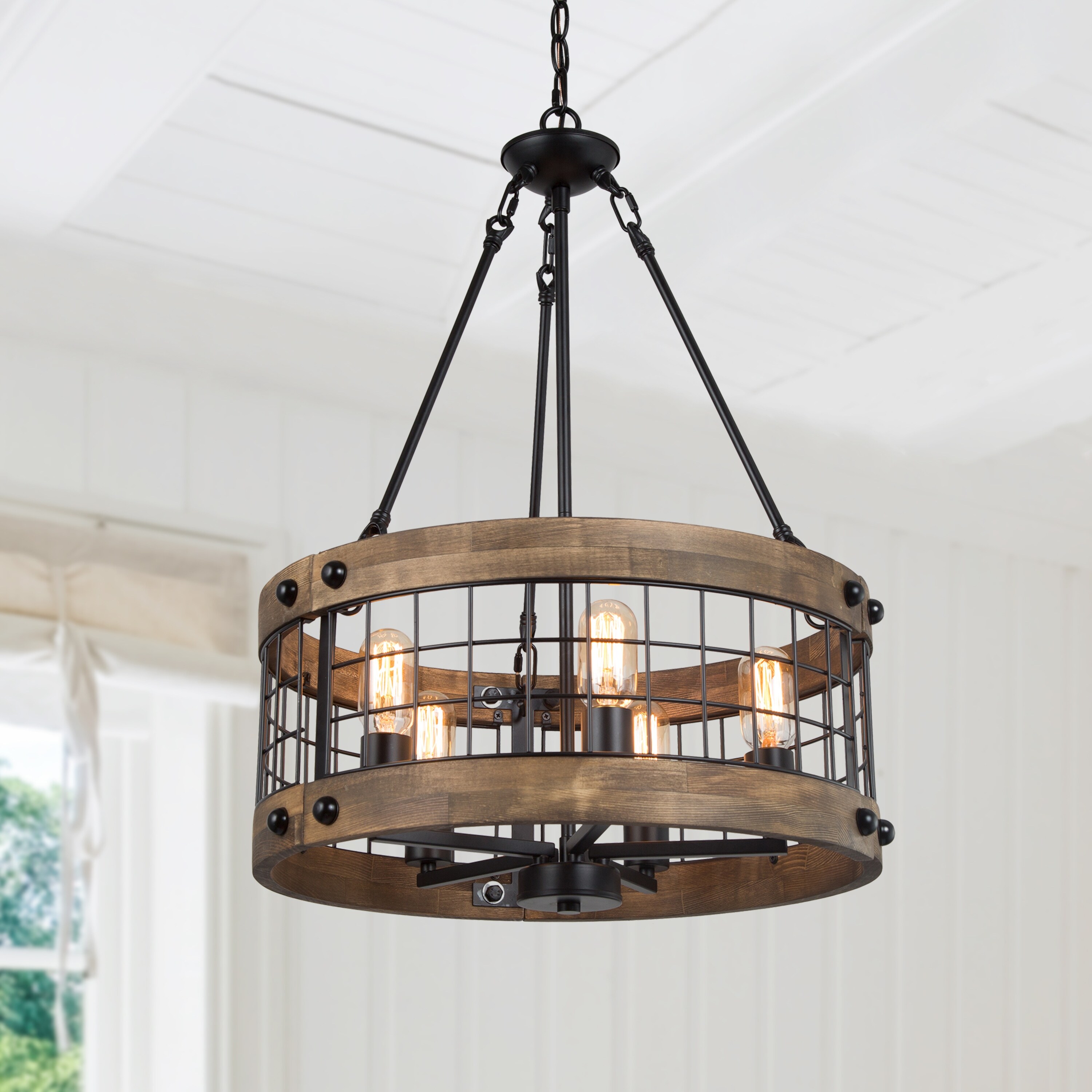 5 light cage chandelier Clearance