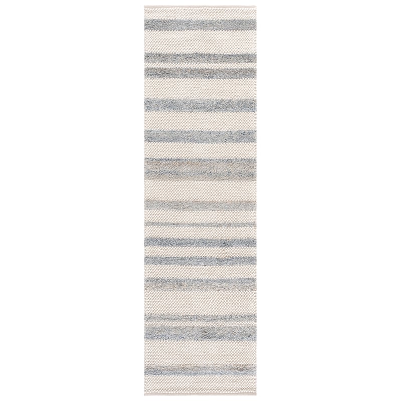 SAFAVIEH Handmade Natura Morane Wool Rug - 2'3" x 8' Runner - Blue/Ivory