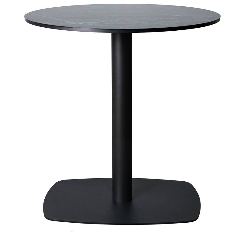 Vail Square Dining Table with 36 in. MDF Tabletop in Black Stainless Steel Square Base Accent Kitchen Table - Black