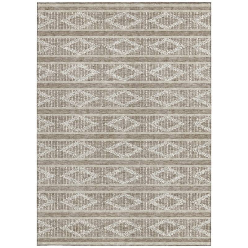 HomeRoots Geometric Transitional Rectangle Outdoor Rug