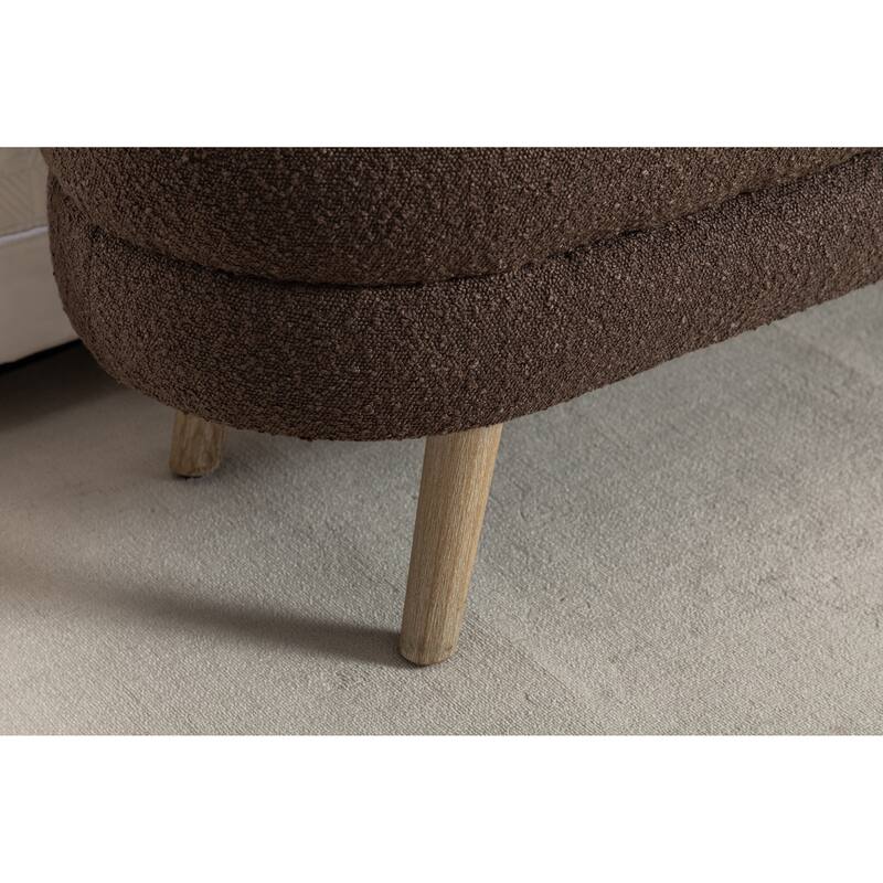Bedroom Storage Bench, Velvet Oval Upholstered End of Bed Bench with Wood Legs, Modern Storage Ottoman Bench for Entryway