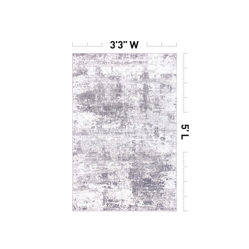 World Rug Gallery Distressed Abstract Area Rug