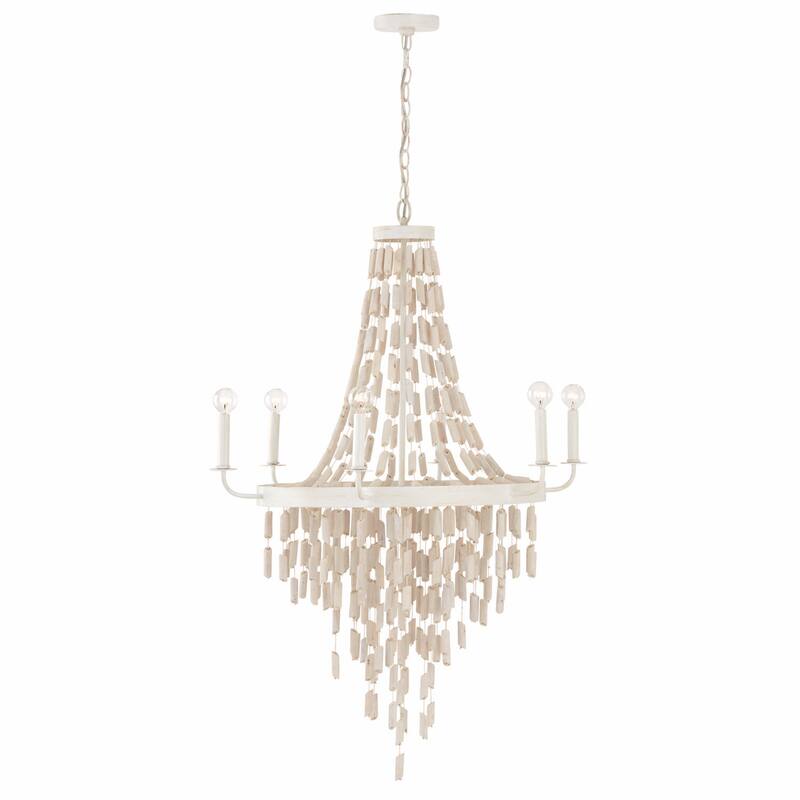 Carissa 6-light Organic White Hanging Chandelier