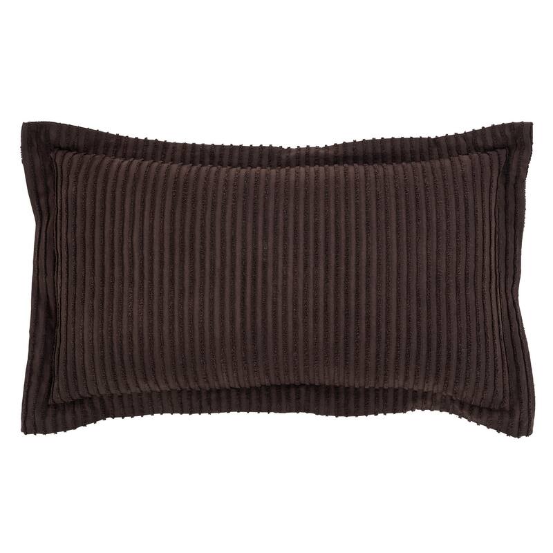 Better Trends Jullian Bold Stripes Design 100% Cotton Tufted Shams Machine Washable Tumble Dry - Chocolate - King Sham