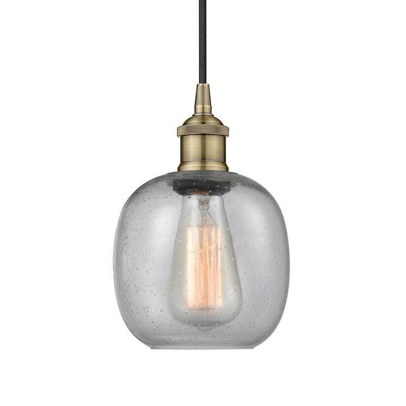 Innovations Lighting 616-1P-10-6 Belfast Pendant Belfast 6" Wide Mini - Antique Brass / Seedy
