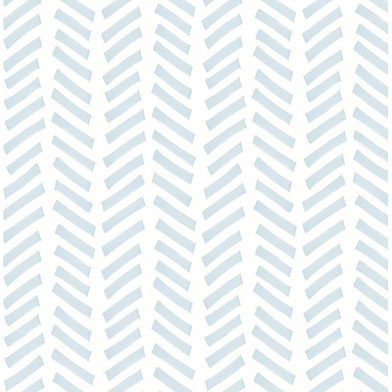 NextWall Mod Chevron Peel and Stick Wallpaper - 20.5 in. W x 18 ft. L - Sky Blue