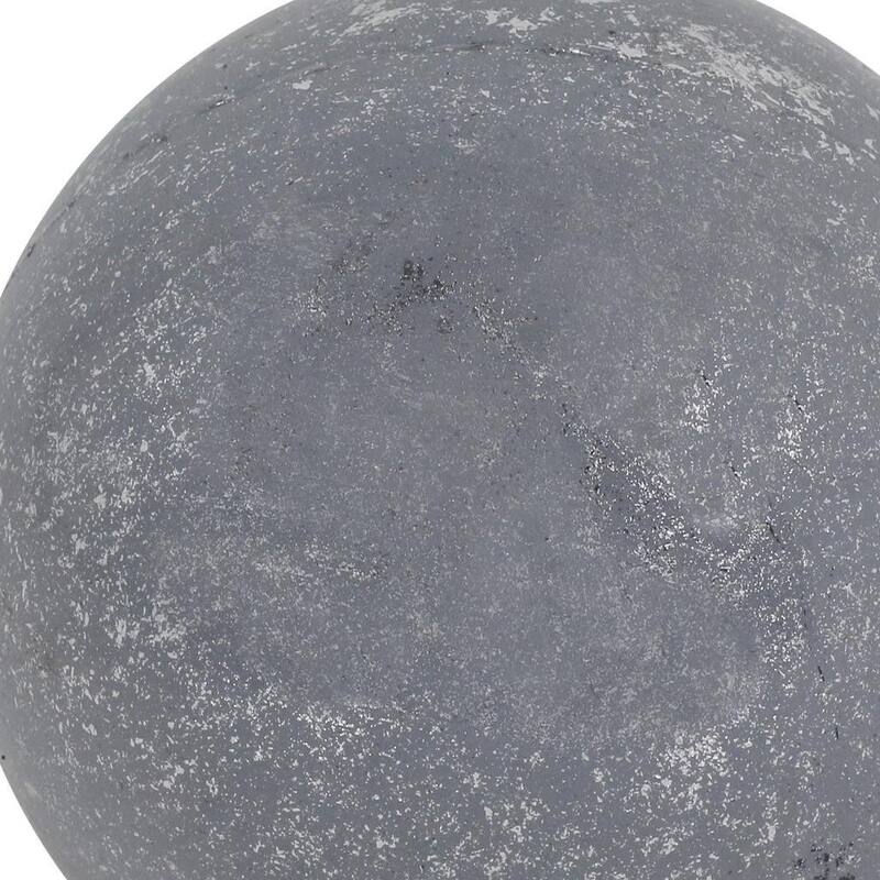 HomeRoots 6" Silver Paper Mache Hand Painted Orb Decorative Orb - 6.00 in. x 6.00 in. x 6.00 in.