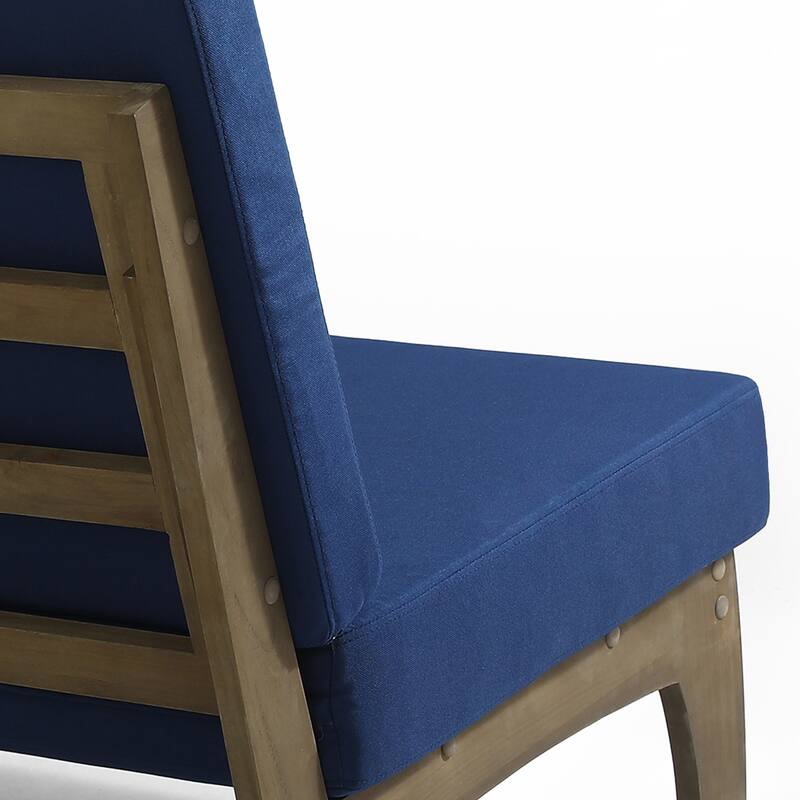 Casual Teak Outdoor Patio Conversation Set with Cushioned Sofa Loveaseat