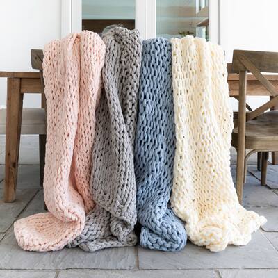 Chunky Knit Throw Blanket