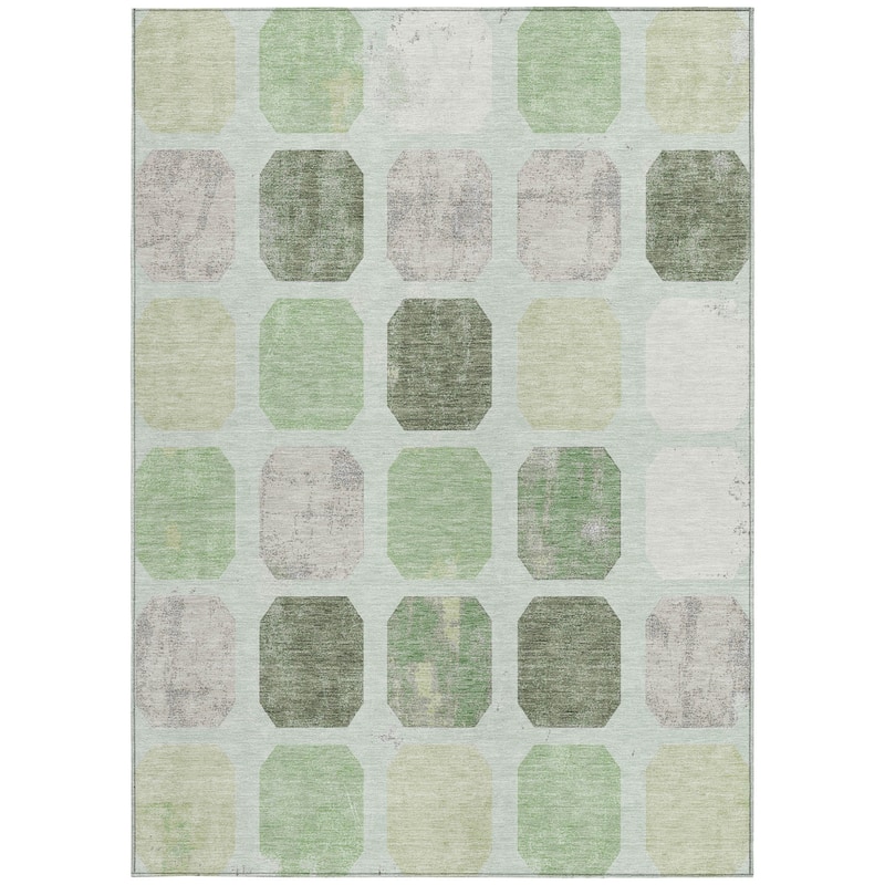 HomeRoots Geometric Transitional Rectangle Outdoor Rug