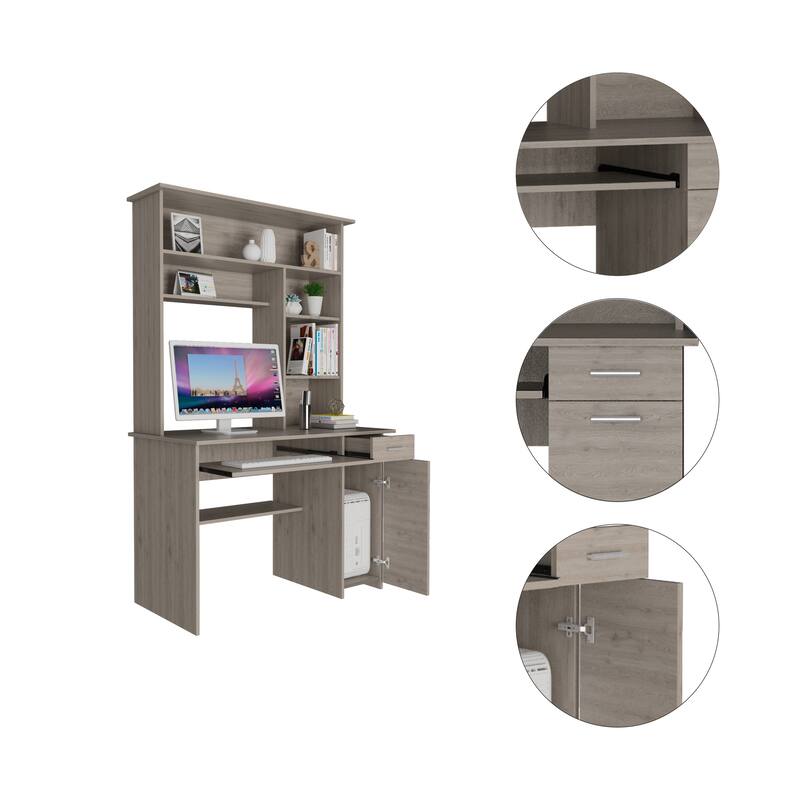 Aberdeen 2-Drawer 7-Shelf Computer Desk with Hutch