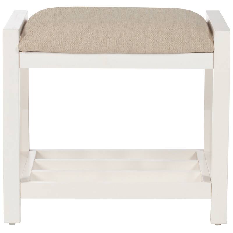 Hillsdale Amelia Backless Wood Vanity Stool, White - 21" x 14.5" x 18.5"