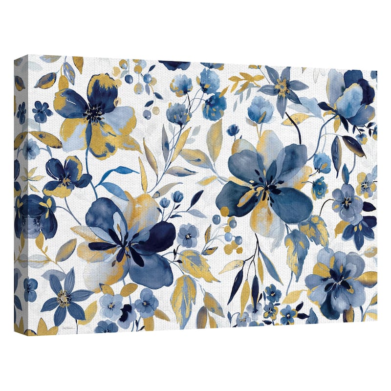 Golden Indigo Garden Canvas Art Print
