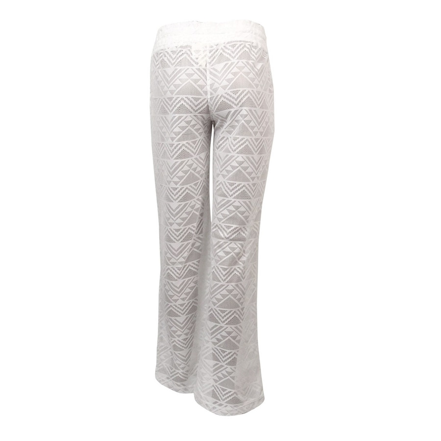white crochet cover up pants