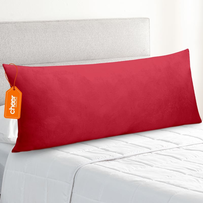 Cheer Collection Velour Body Pillow - Maroon
