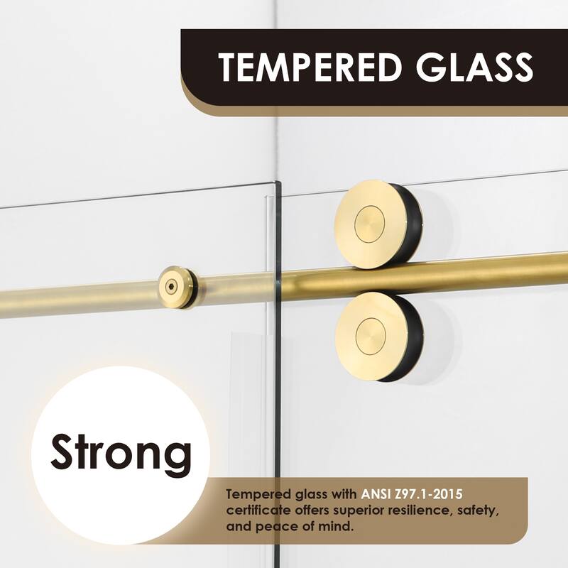Altair Lazaro Single Sliding Frameless Shower Door with Clear Glass
