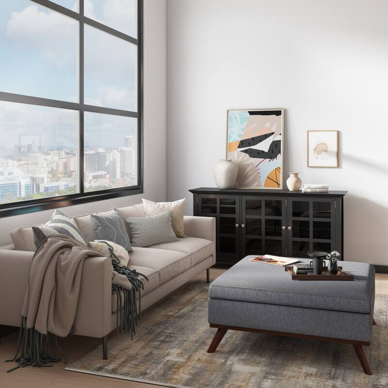 Square Coffee Table Storage Ottoman