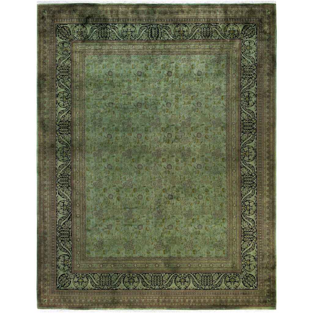 Overdyed One-of-a-Kind Hand-Knotted Area Rug - Green - 8' 2" x 10' 4"