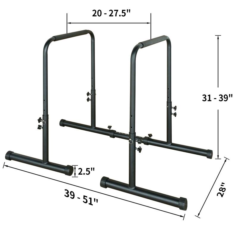 Power Tower Dip Station Pull-Up Bar Adjustable Height Training Equipment