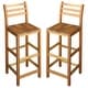 preview thumbnail 2 of 5, vidaXL Wooden Bar Stools with Backrest & Footrest Set of 2, Brown - 16.5" x 14.2" x 43.3"