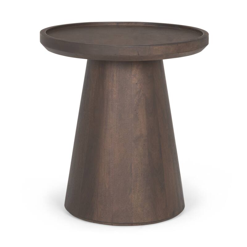 HomeRoots 19" Dark Brown Solid Wood Tray Table - 19.00 in. x 20.50 in. x 19.00 in.