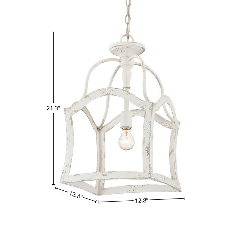 Ryan Semi-Flush Convertible Light, Distressed White - Distressed White