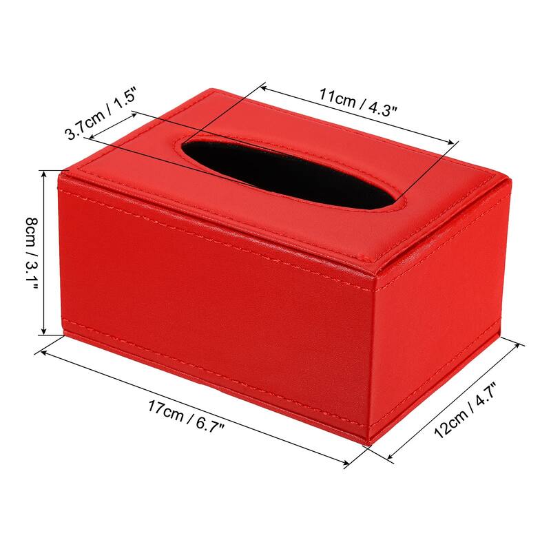 6.7x4.7x3.1" Tissue Box Cover, PVC Leather Waterproof Napkin Dispenser