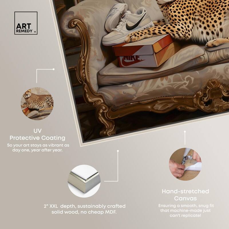 Lounging Sneaker Cheetah Canvas by Art Remedy