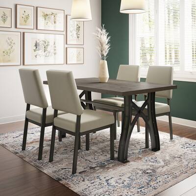 Amisco Cheston 60" Table and Avery Chairs 5-Pieces Dining Set