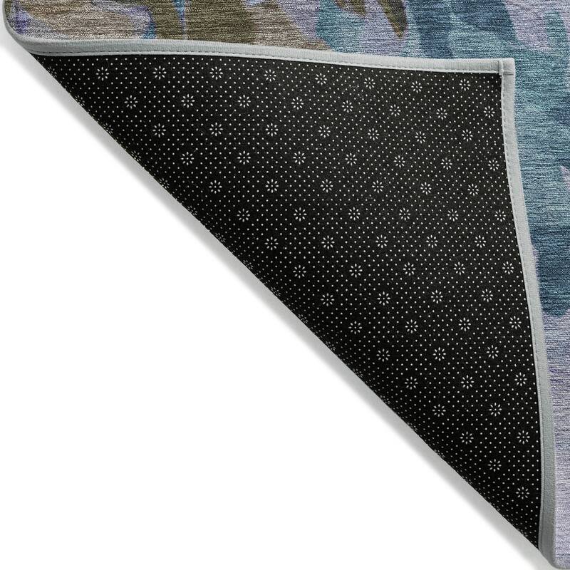 Machine Washable Indoor/ Outdoor Watercolor Floral Chantille Rug