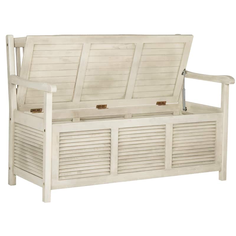 SAFAVIEH Outdoor Melany Storage Bench - 50Wx24Dx35H